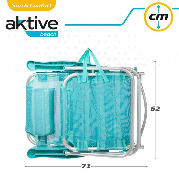Pack ahorro 2 sillas playa turquesa 48x46x84 cm | Distria