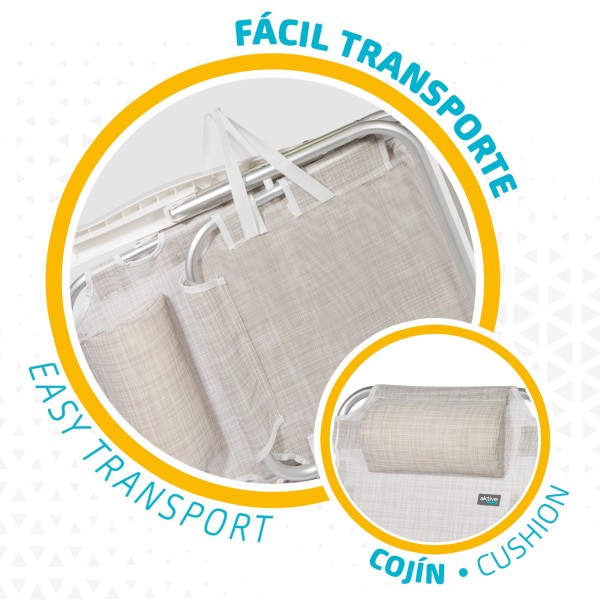 Pack ahorro 2 sillas playa beige 48x46x84 cm | Distria