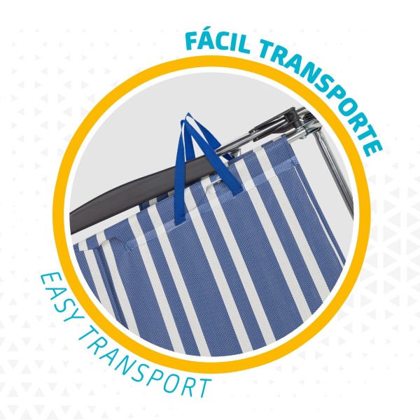 Pack ahorro 2 sillas playa azul y blanco 47x50x85 cm | Distria