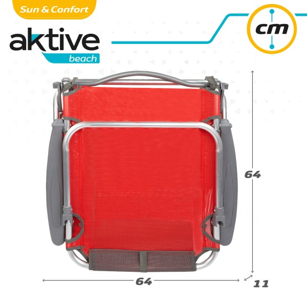 Pack ahorro 2 sillas playa rojo 51x45x76 cm | Distria