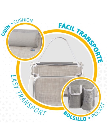 Pack ahorro 2 sillas playa beige 51x45x76 cm | Distria