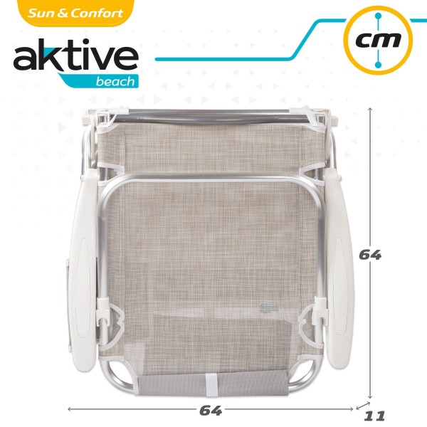 Pack ahorro 2 sillas playa beige 51x45x76 cm | Distria
