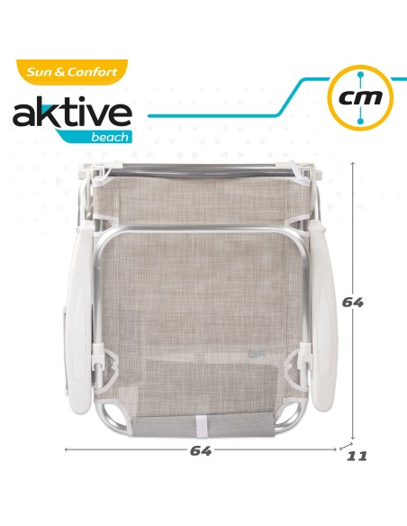 Pack ahorro 2 sillas playa beige 51x45x76 cm | Distria