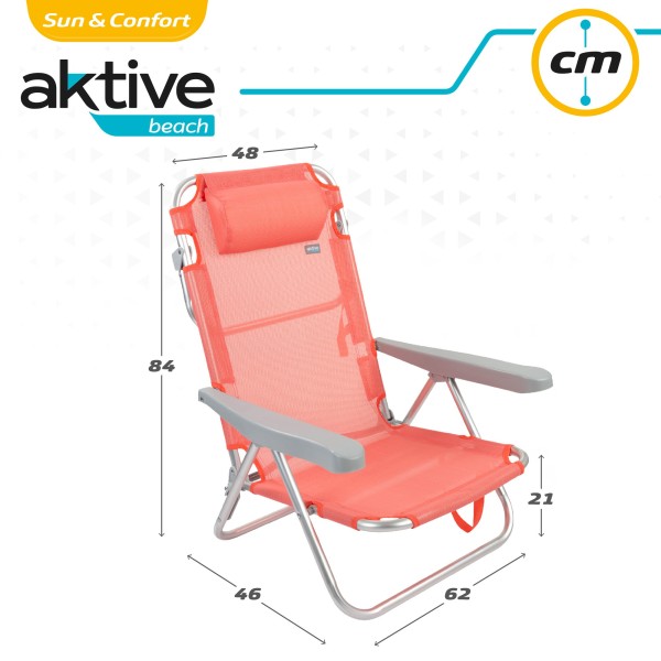 Pack ahorro 2 sillas playa coral 48x46x84 cm | Distria