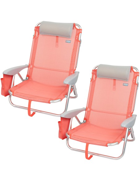 Pack ahorro 2 sillas playa coral 51x45x76 cm | Distria