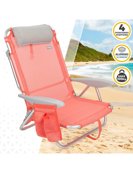 Pack ahorro 2 sillas playa coral 51x45x76 cm | Distria