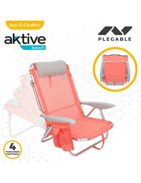 Pack ahorro 2 sillas playa coral 51x45x76 cm | Distria