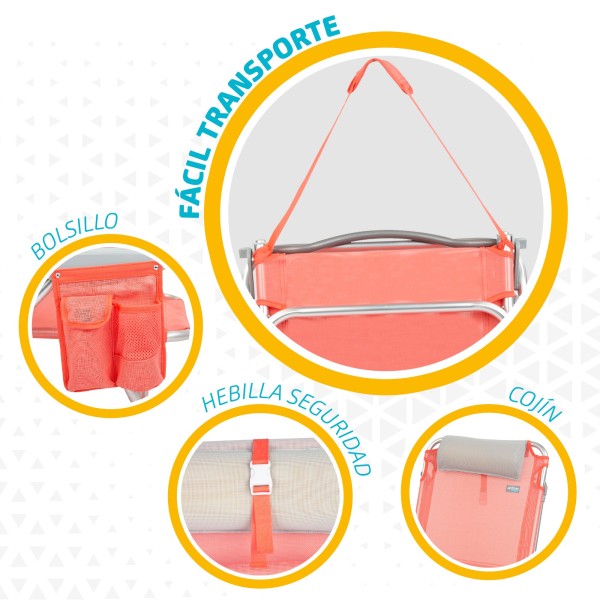 Pack ahorro 2 sillas playa coral 51x45x76 cm | Distria