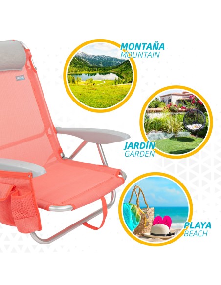 Pack ahorro 2 sillas playa coral 51x45x76 cm | Distria