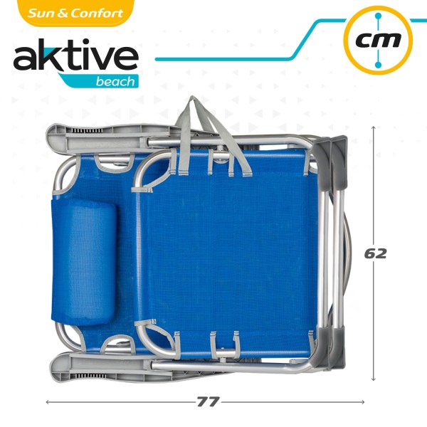 Pack ahorro 2 sillas playa azul 48x60x90 cm | Distria
