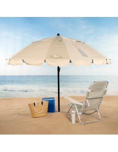 Sombrilla playa antiviento crema Ø195 cm | Distria 2