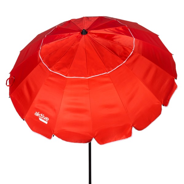 Sombrilla playa antiviento roja Ø195 cm | Distria
