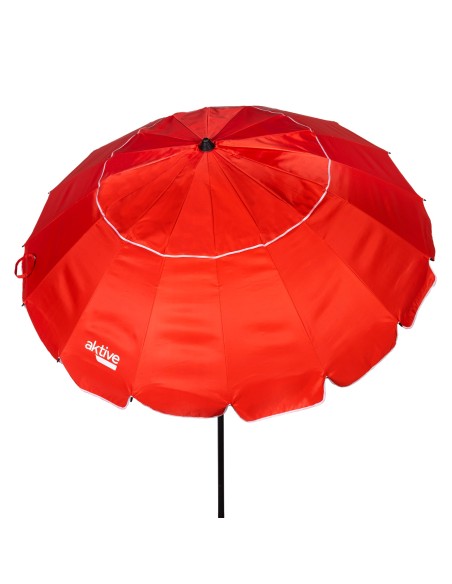 Sombrilla playa antiviento roja Ø195 cm | Distria