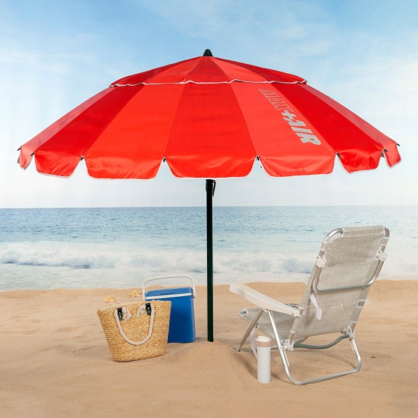 Sombrilla playa antiviento roja Ø195 cm | Distria