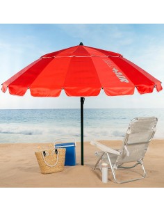 Sombrilla playa antiviento color rojo Ø206 cm | Distria 2