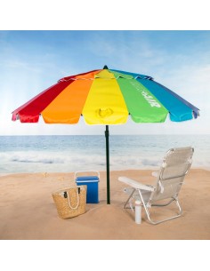 Sombrilla playa antiviento multicolor Ø195 cm | Distria 2