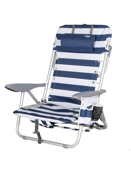 Silla de playa multiposición marinera con asas mochila | Distria