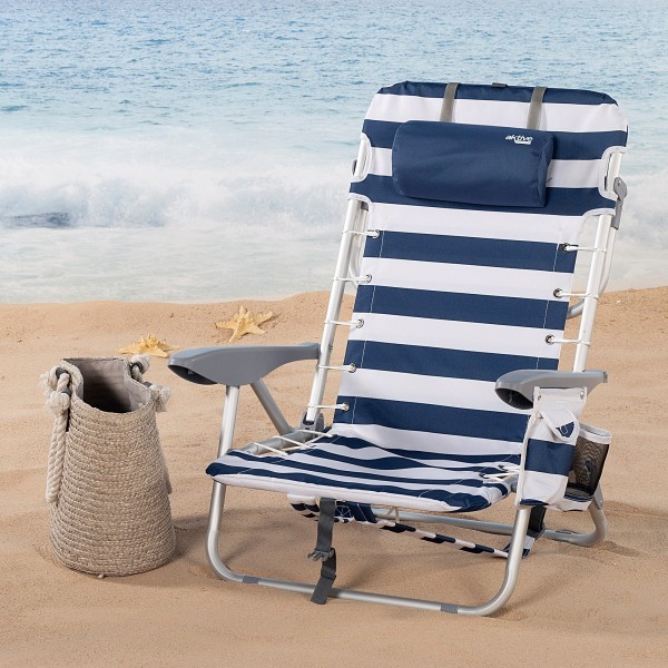 Silla de playa multiposición marinera con asas mochila | Distria