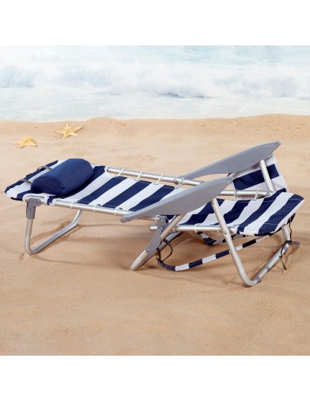 Silla de playa multiposición marinera con asas mochila | Distria