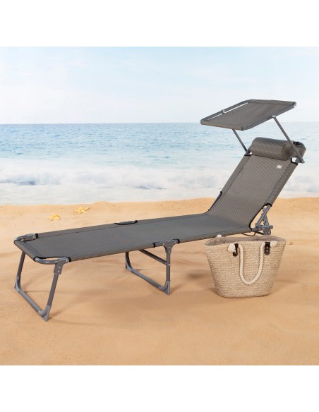 Tumbona plegable playa con toldo | Distria