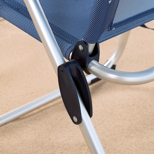 Silla de playa alta multiposición azul marino | Distria