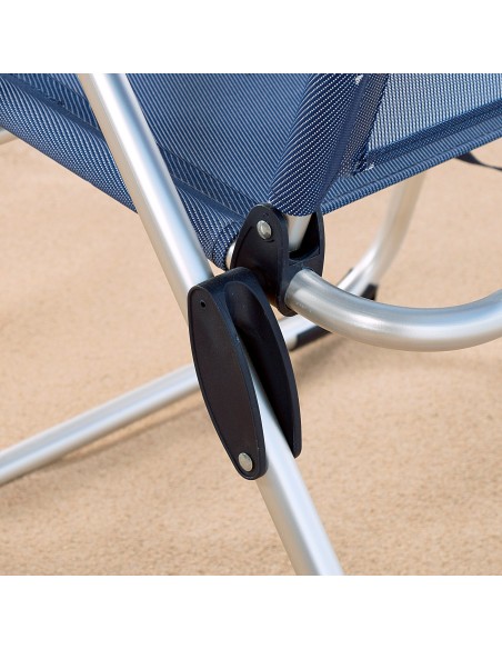 Silla de playa alta multiposición azul marino | Distria