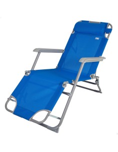 Tumbona plegable camping multiposición azul | Distria