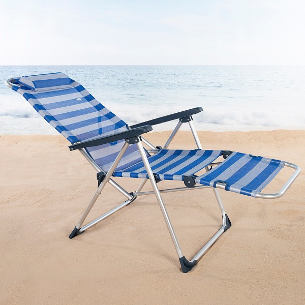 Silla tumbona plegable playa rayas | Distria
