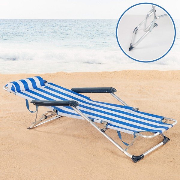 Tumbona plegable playa rayas | Distria