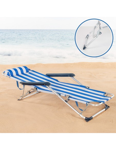 Tumbona plegable playa rayas | Distria