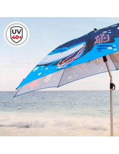 Sombrilla playa diseño mundo marino 200 cm Aktive | Distria 2