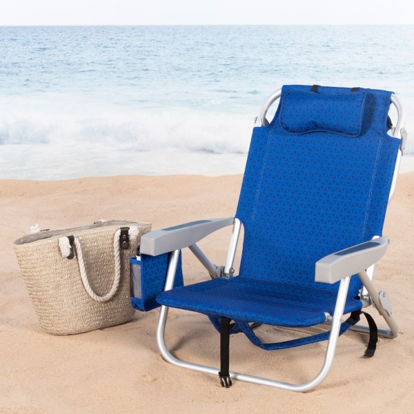 Silla de playa plegable multiposición asiento XXL Aktive | Distria