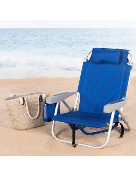 Silla de playa plegable multiposición asiento XXL Aktive | Distria