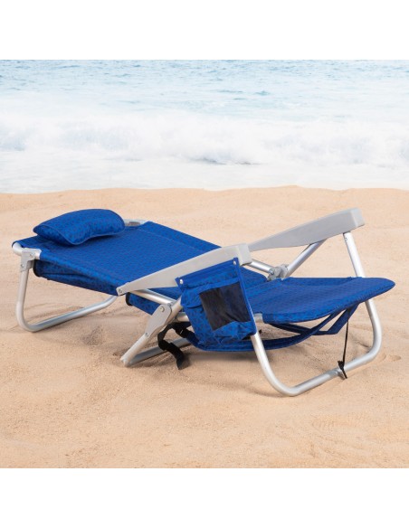 Silla de playa plegable multiposición asiento XXL Aktive | Distria