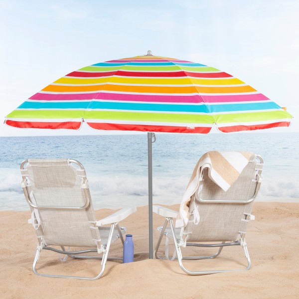 Sombrilla de playa multicolor 220 cm | Distria