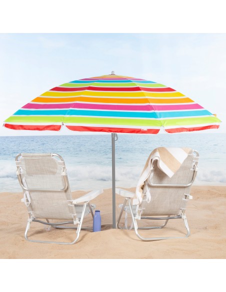 Sombrilla de playa multicolor 220 cm | Distria