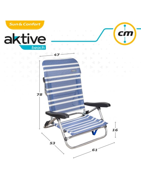 Silla playa multiposición plegable | Distria
