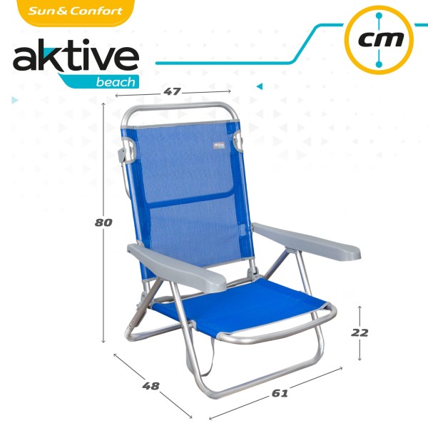 Silla de Playa Plegable Baja 5 posiciones Aktive | Distria