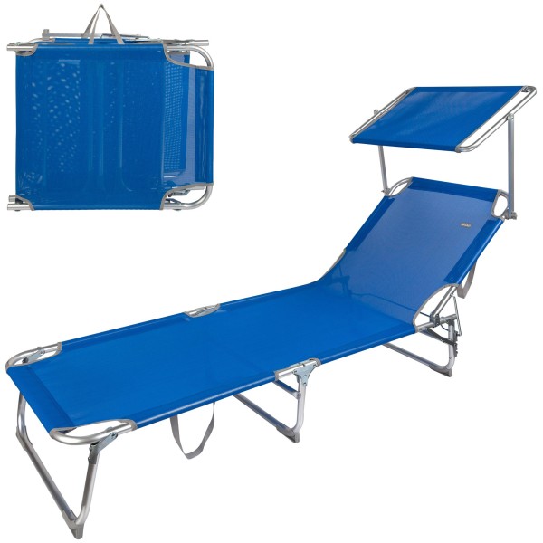 Tumbona plegable de aluminio con Parasol | Distria