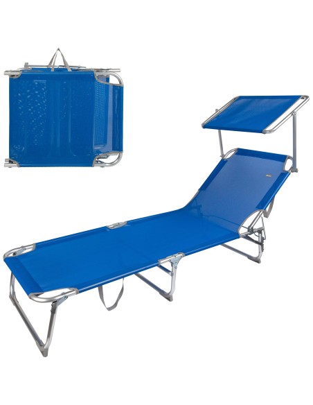Tumbona plegable de aluminio con Parasol | Distria