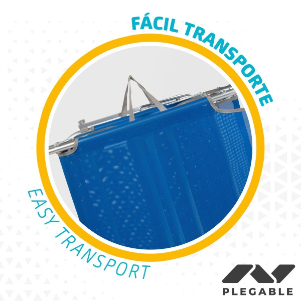 Tumbona plegable de aluminio con Parasol | Distria