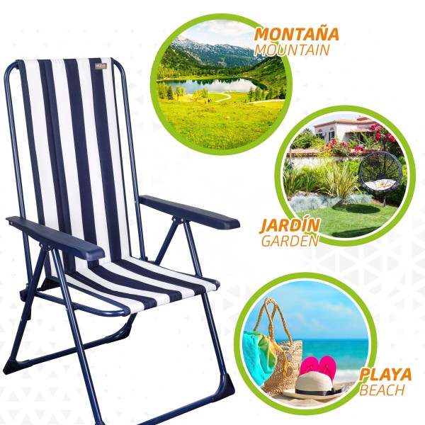 Silla playa y jardín plegable multiposición | Distria