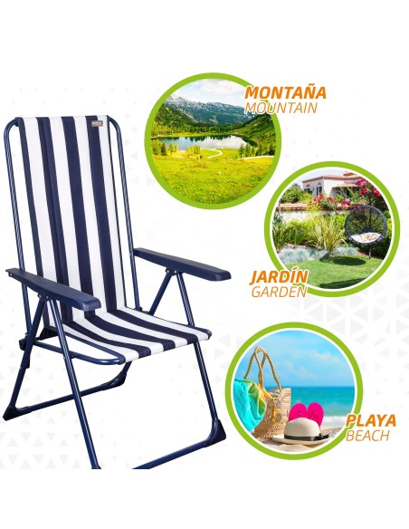 Silla playa y jardín plegable multiposición | Distria