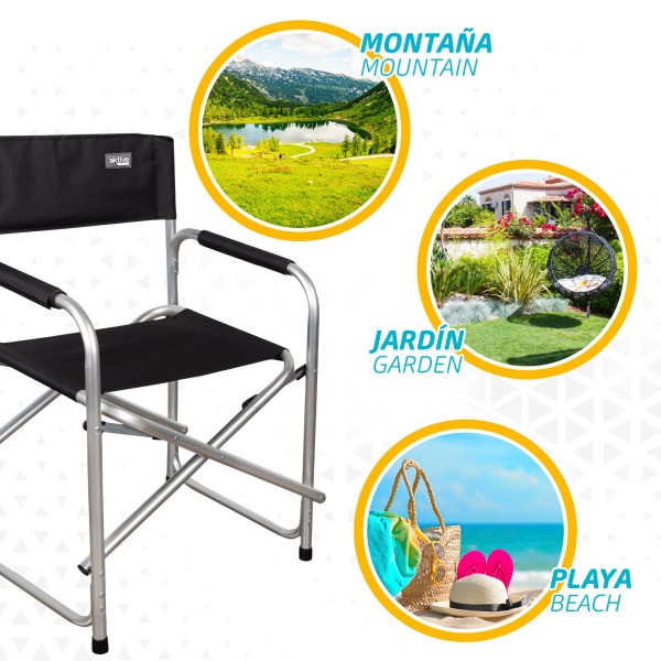 Silla tipo director plegable de aluminio Aktive | Distria