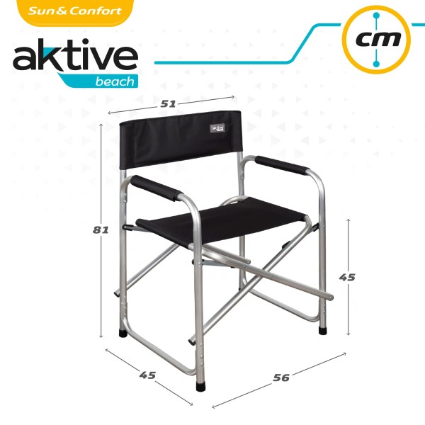 Silla tipo director plegable de aluminio Aktive | Distria