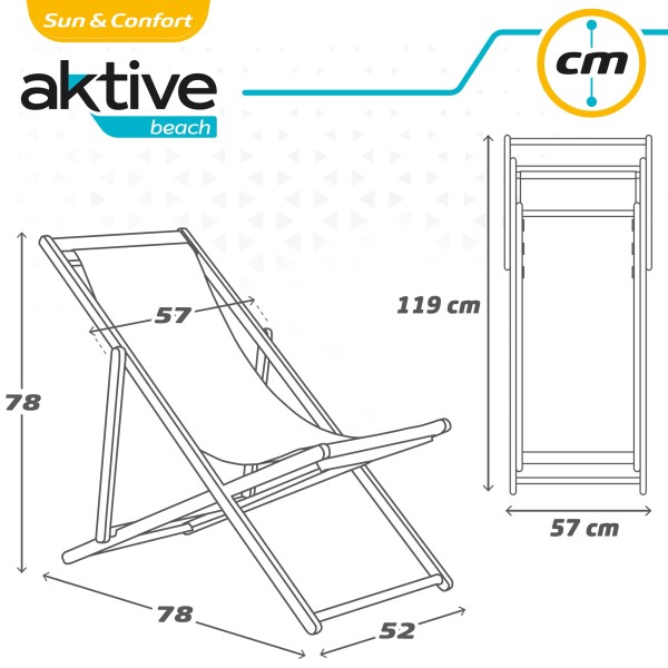 Tumbona plegable de madera de pino azul | Distria