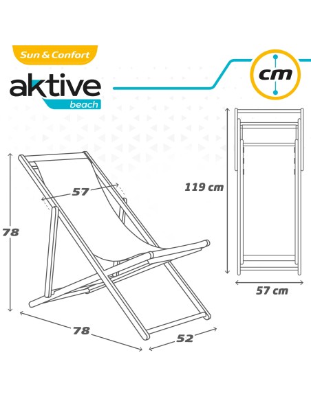 Hamaca plegable de madera de pino rayas marineras | Distria