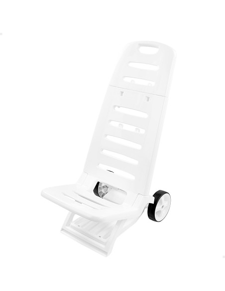 Silla de playa plegable baja blanca con ruedas | Distria