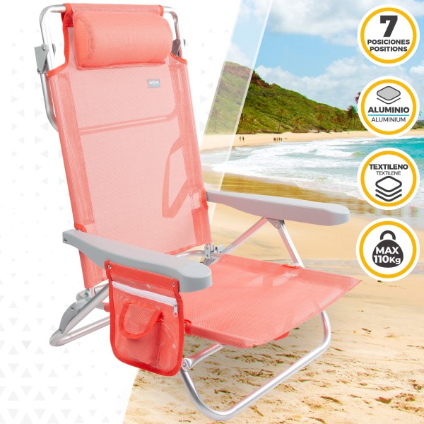 Sillas de playa con altura respaldo XL y cojín acolchado | Distria
