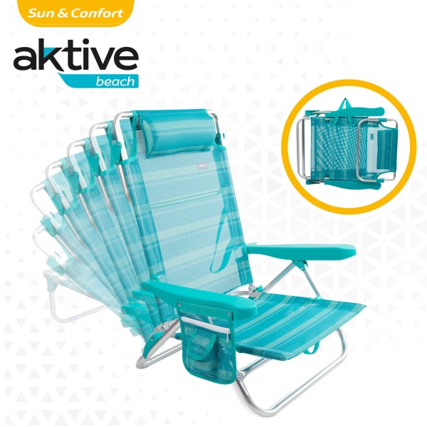 Sillas de playa multiposición con altura del respaldo XL | Distria